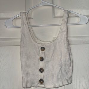 Creame garage crop top